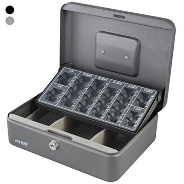 HMF 10022-09 Geldkassette Geldzählkassette 25 x 18 x 9 cm , silber - 1