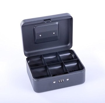 Sax 0-810-19 Geldkassette, B 20 x H 9 x T 16 cm, schwarz - 5